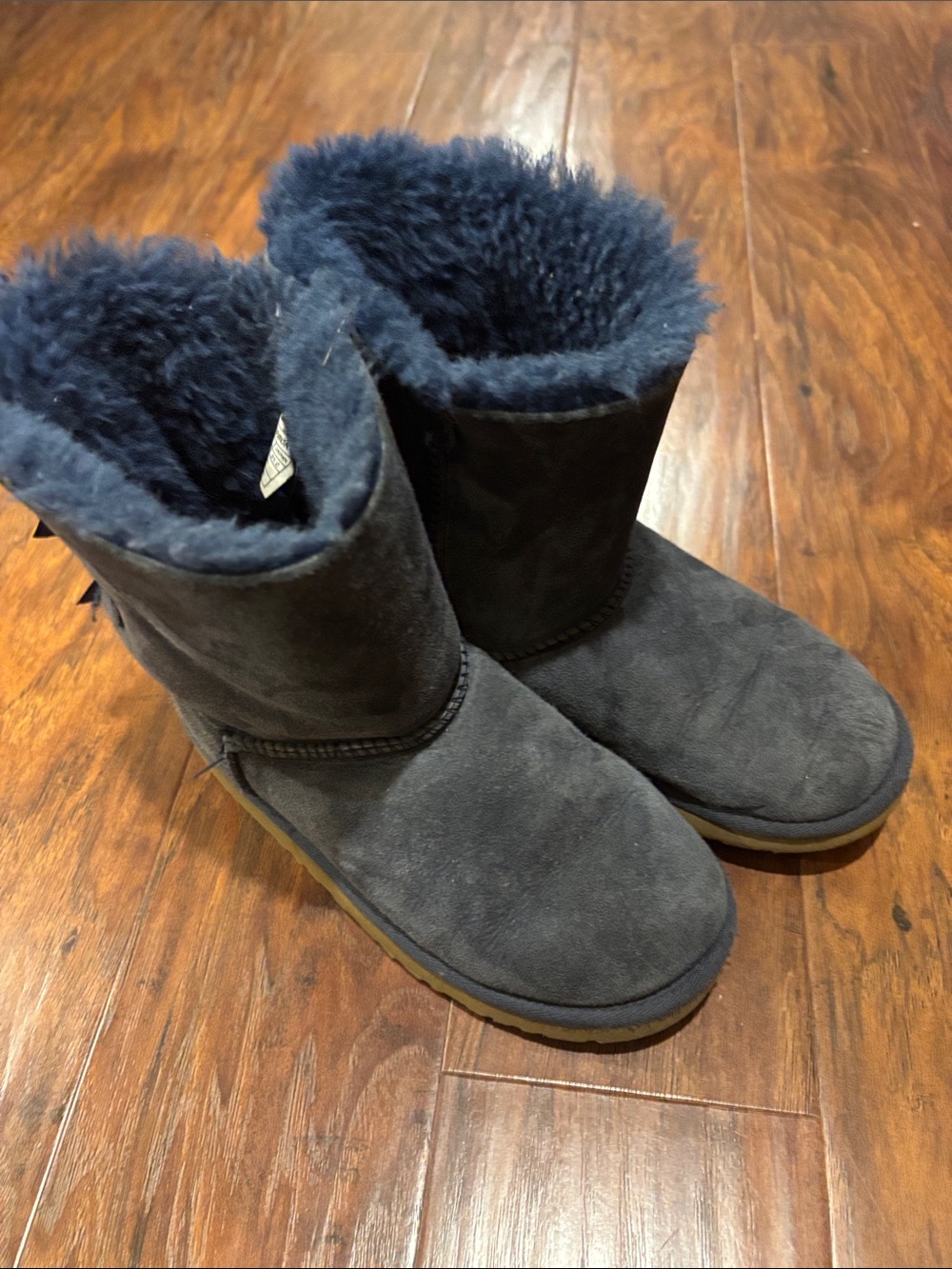 Girls Navy Ugg Short Boot